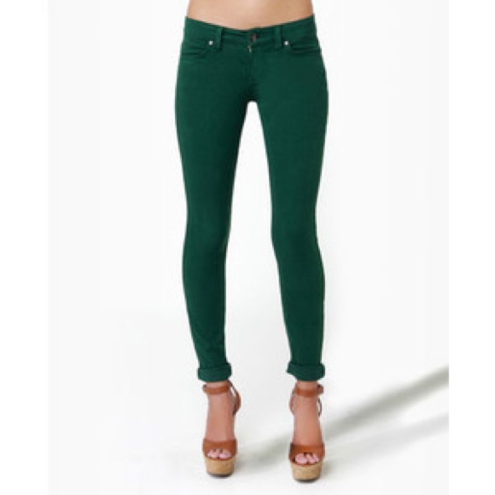 Level 99- Green Janice ultra skinny jeans