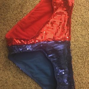 Harley Quinn Suicide Squad Red Blue Sequin shorts