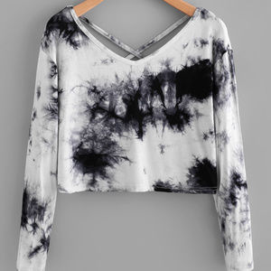 cropped water color top