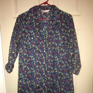 Floral Old Navy shirt dress 3/4 sleeves