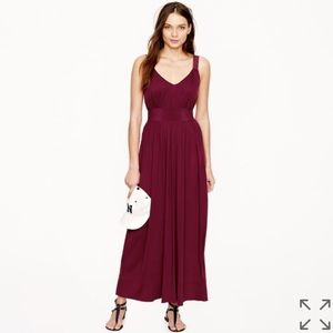 J Crew Silk Trimmed Burgundy Holiday Party Maxi 2