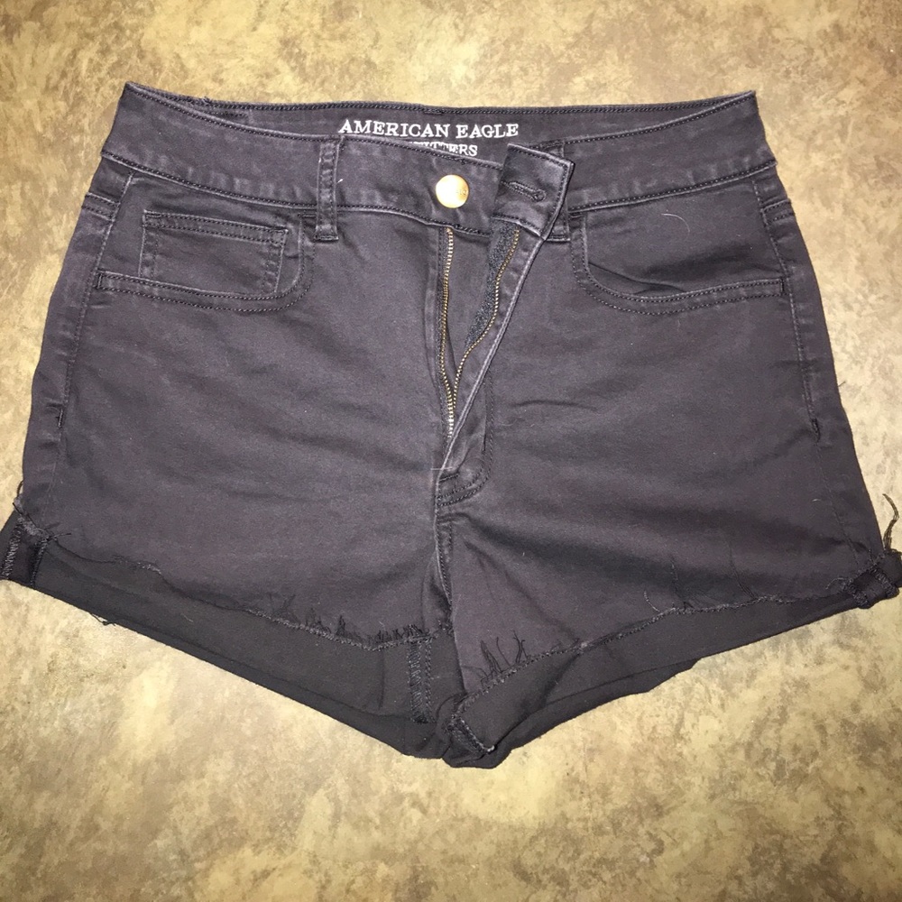 American Eagle Black Faded Blue Jean Shorts