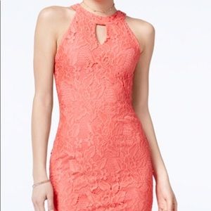 Mock-Neck Lace Bodycon Dress