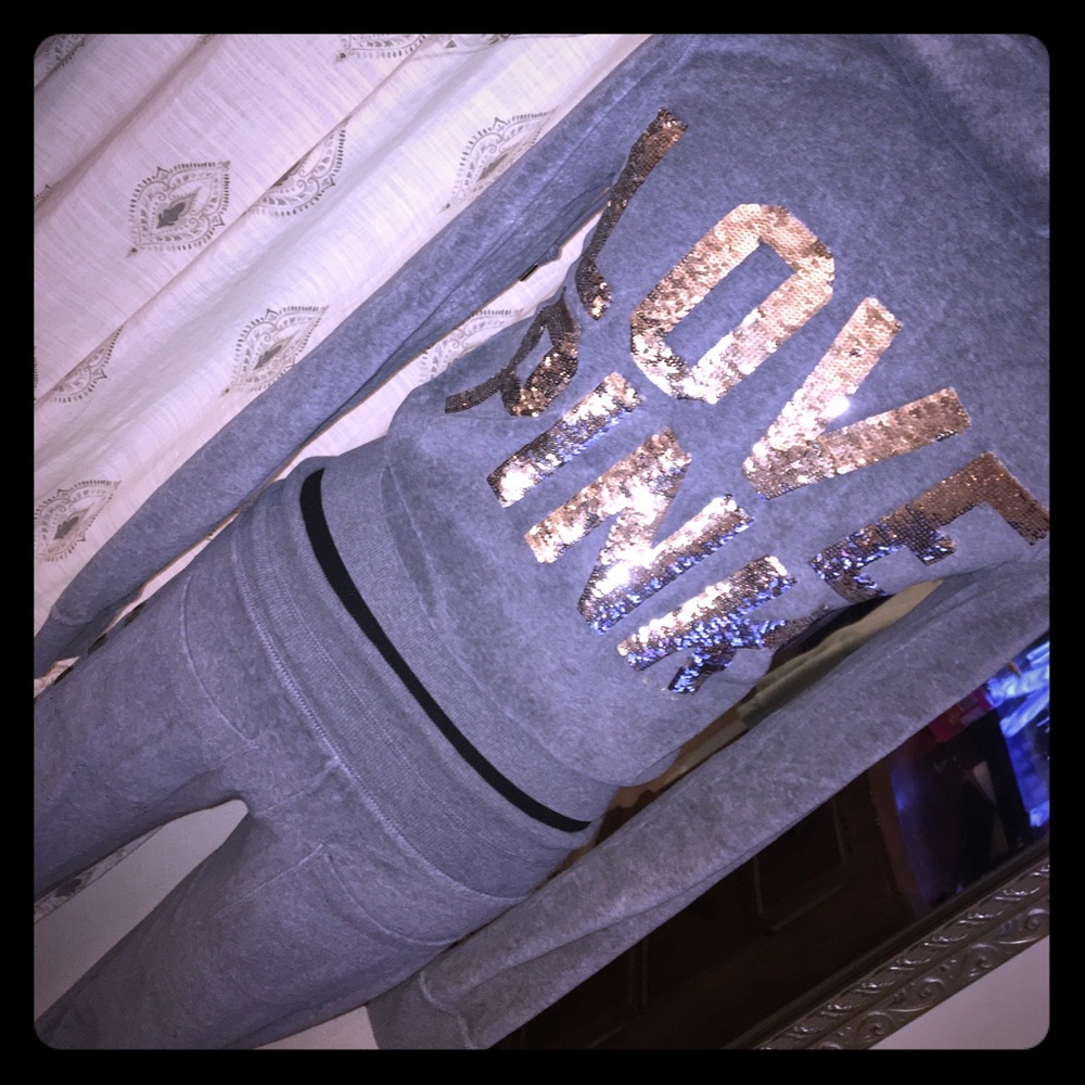 PINK velour sweatpants