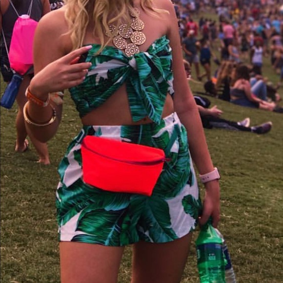Pants - Leaf patterned two piece