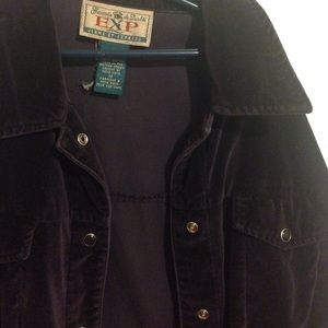 vintage purple velvet button down