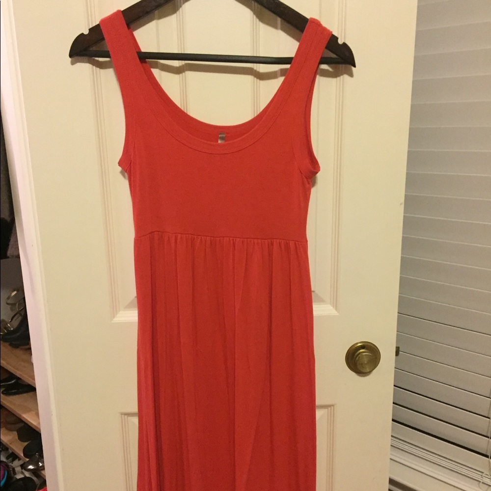 Orange jersey knit dress