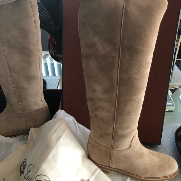 Shearling snow boots Loro Piana Brown size 36 EU in  Loro Piana over the knees sherling winter boots