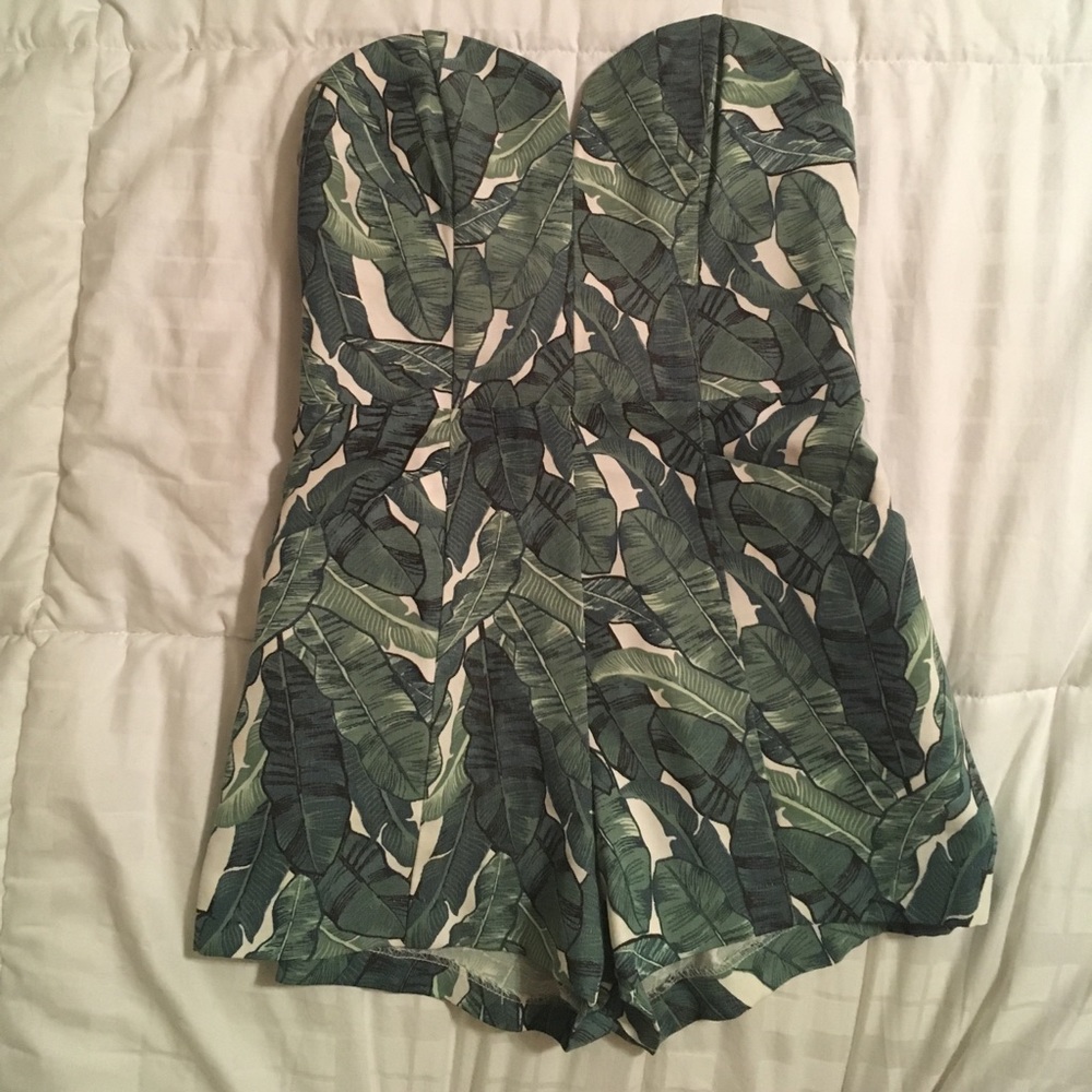 H & M Palm Print Short Romper