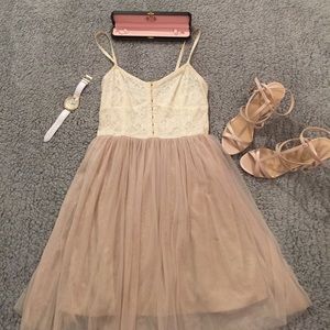 Lacy white & cream dress