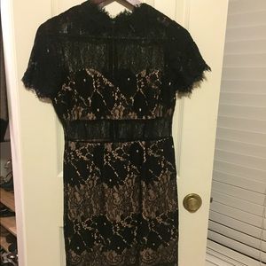 Black lace mini dress
