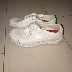 White sketcher sneakers (hooters shoes!) size 8