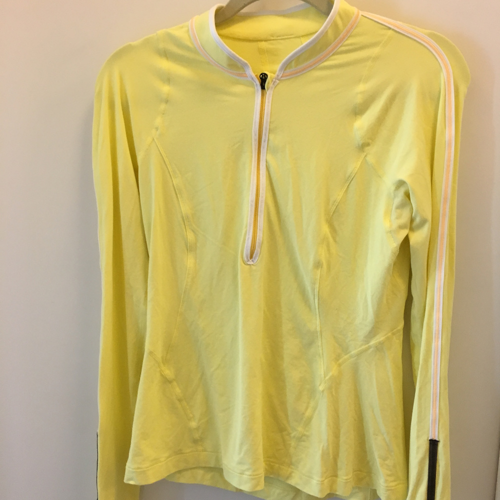 LULULEMON Run U Turn Yellow Half Zip Pullover Long