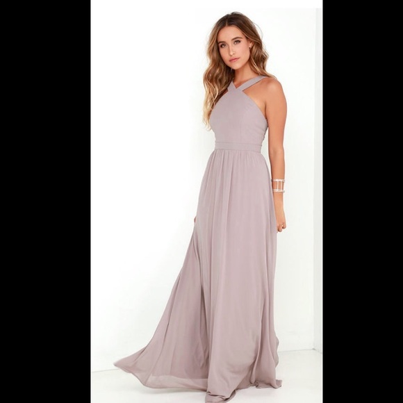 Lulus Maxi Dress (Taupe) - Picture 1 of 5