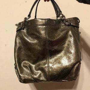 Silver shiny coach bag!