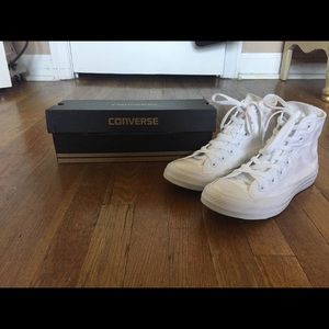 All White High Top Converse