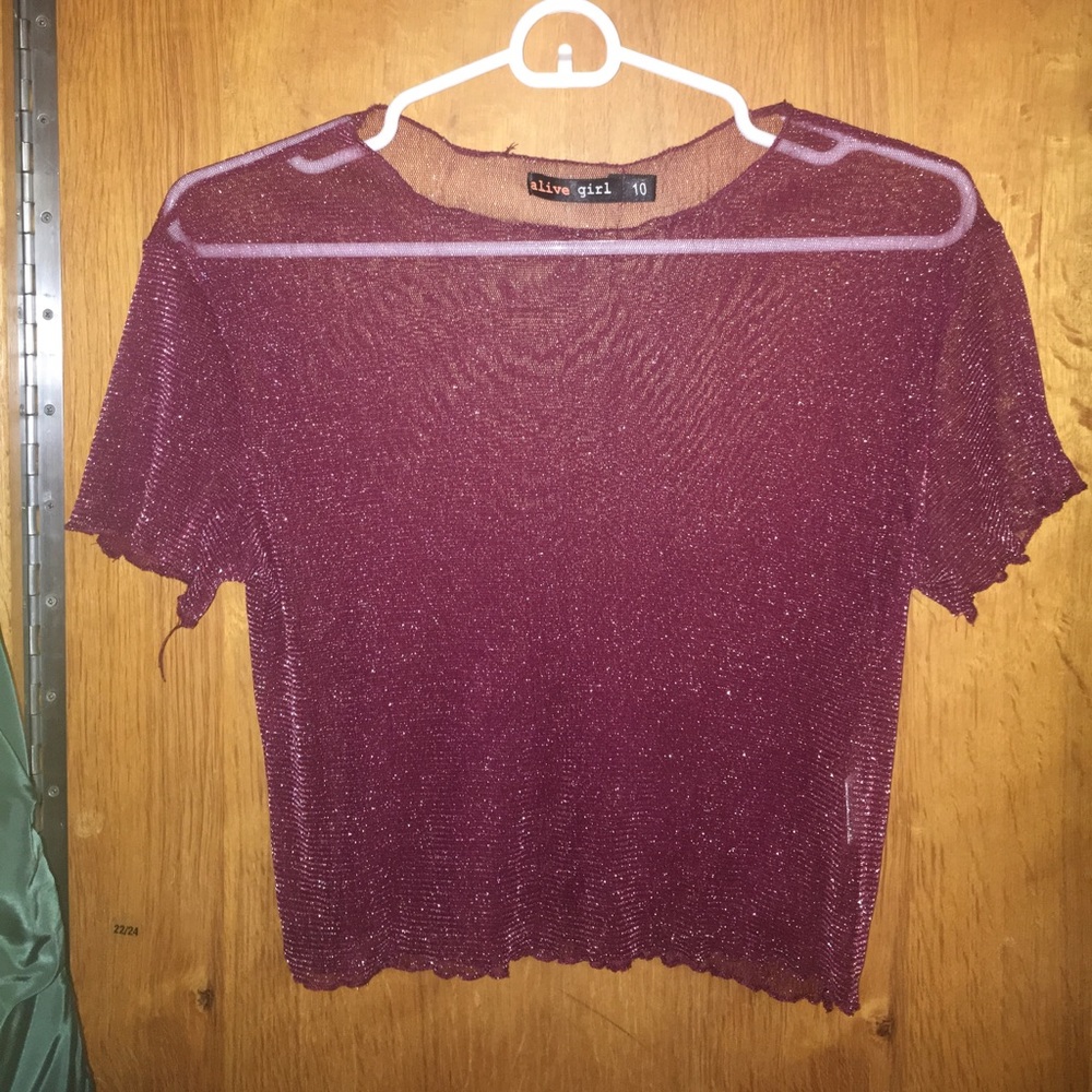 sparkly see through top