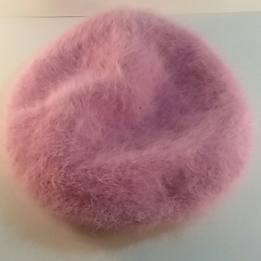 68% Angora Rabbit Hair Purple Beret