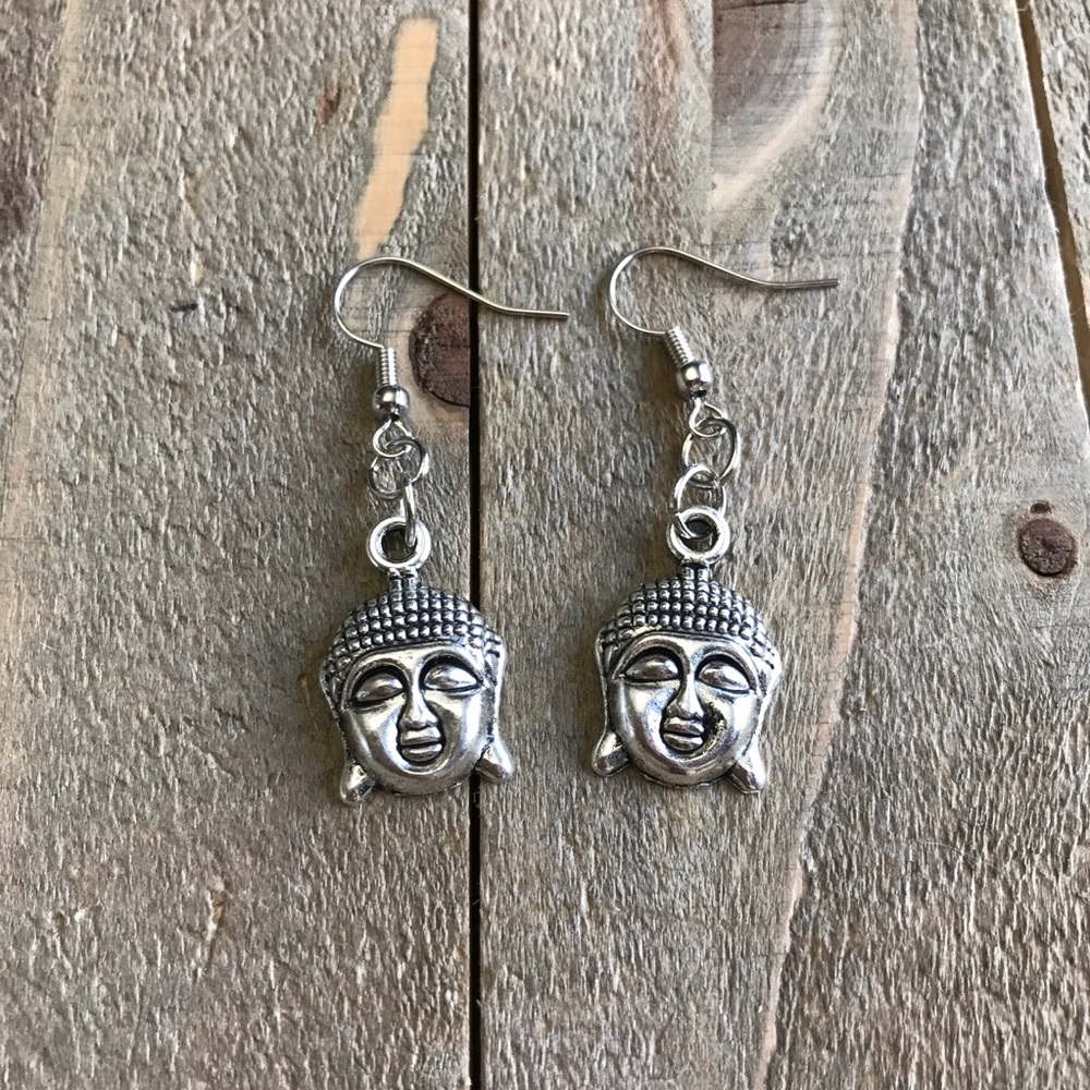 3 for $25 Handmade Silver Buddha Earrings - Picture 1 of 1