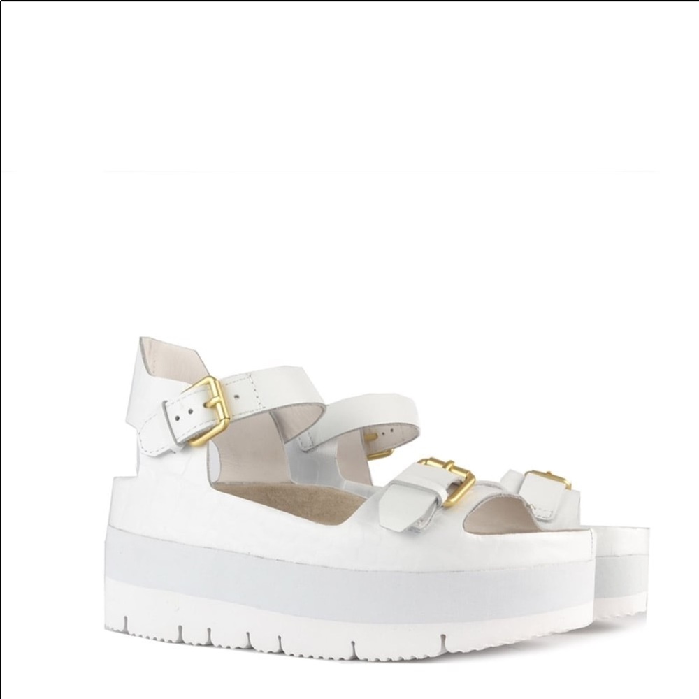 ASH Vera platform sandals in white leather