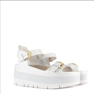 ASH Vera platform sandals in white leather