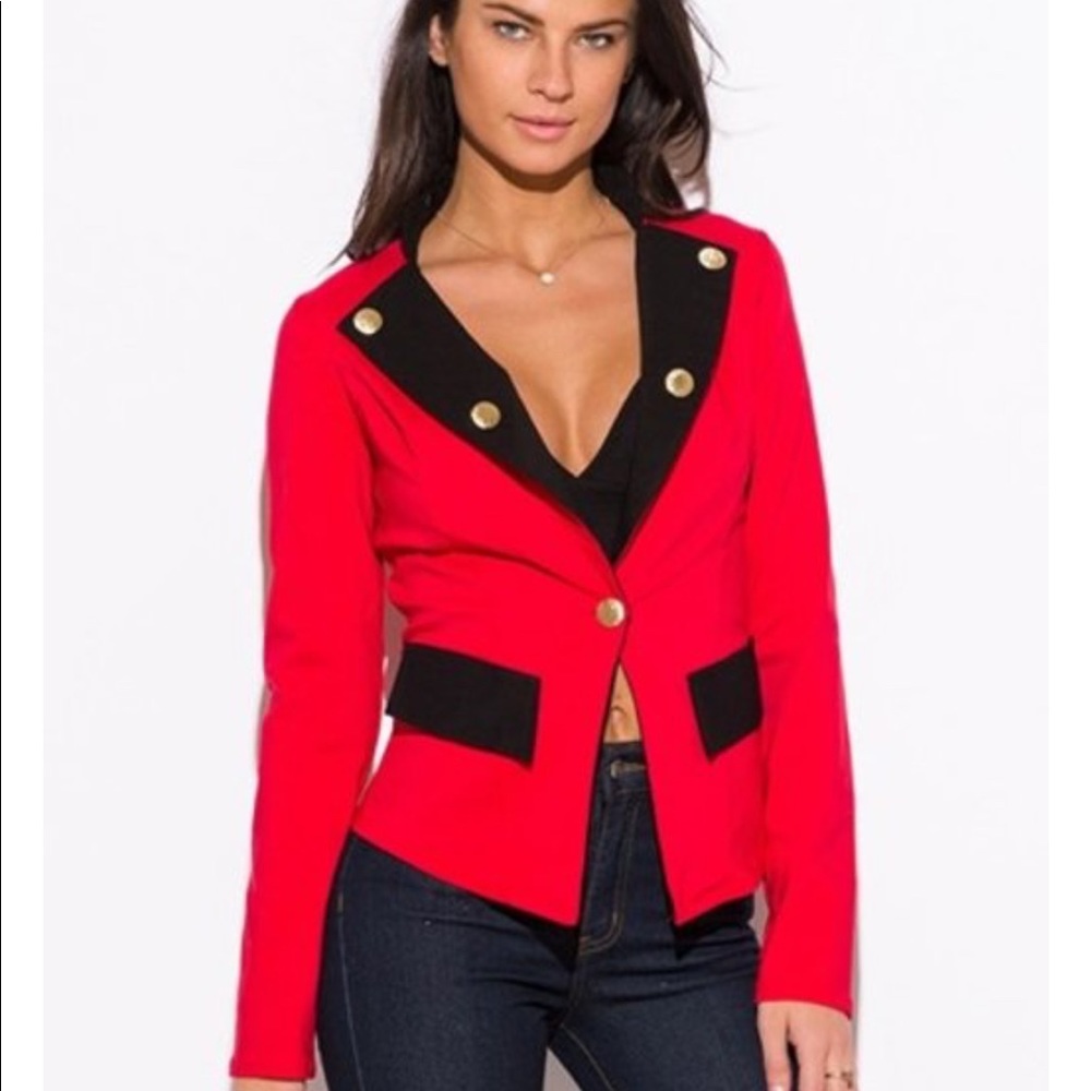 Rare 🎉Price Drop🎉 Military RedBlack Blazer