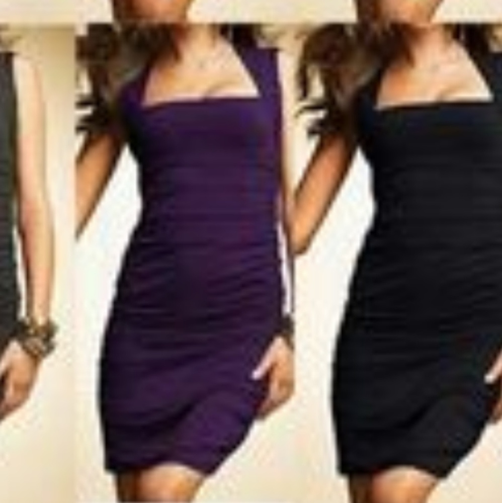 Victoria Secret purple square neck dress with fold