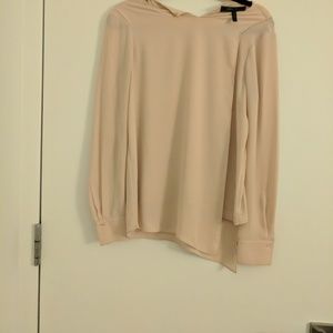 BCBG blush double layered asymmetrical blouse