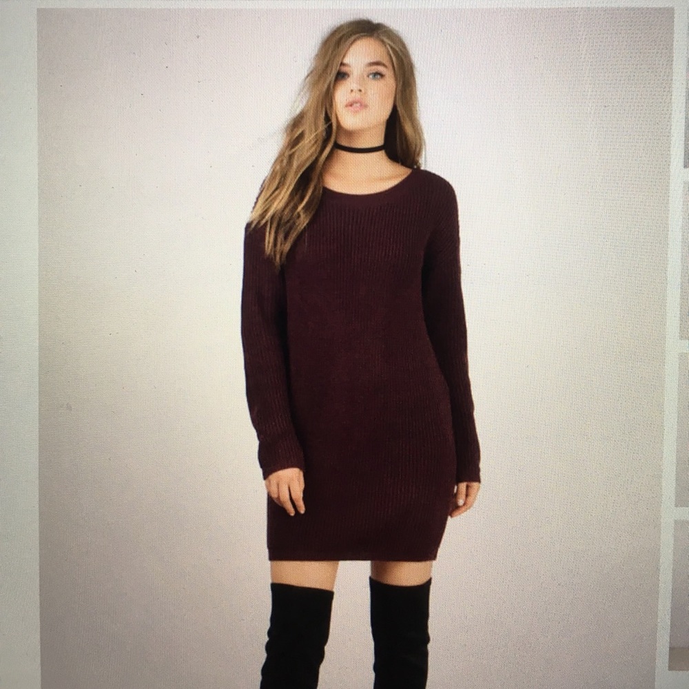 Maroon Sweater Dress