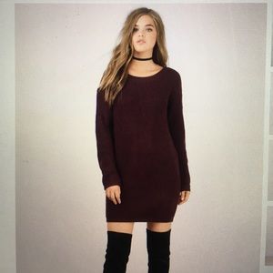 Maroon Sweater Dress