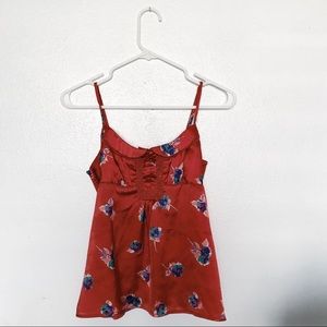 Red Floral AE Top