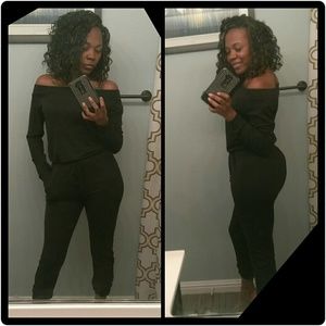 Black Off Shoulder Jumpsuit