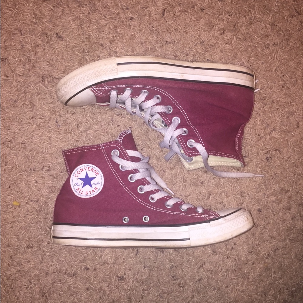 Maroon high too converse