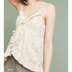 Ro & De Cream Shay Cami Ruffled Spagetti Tank