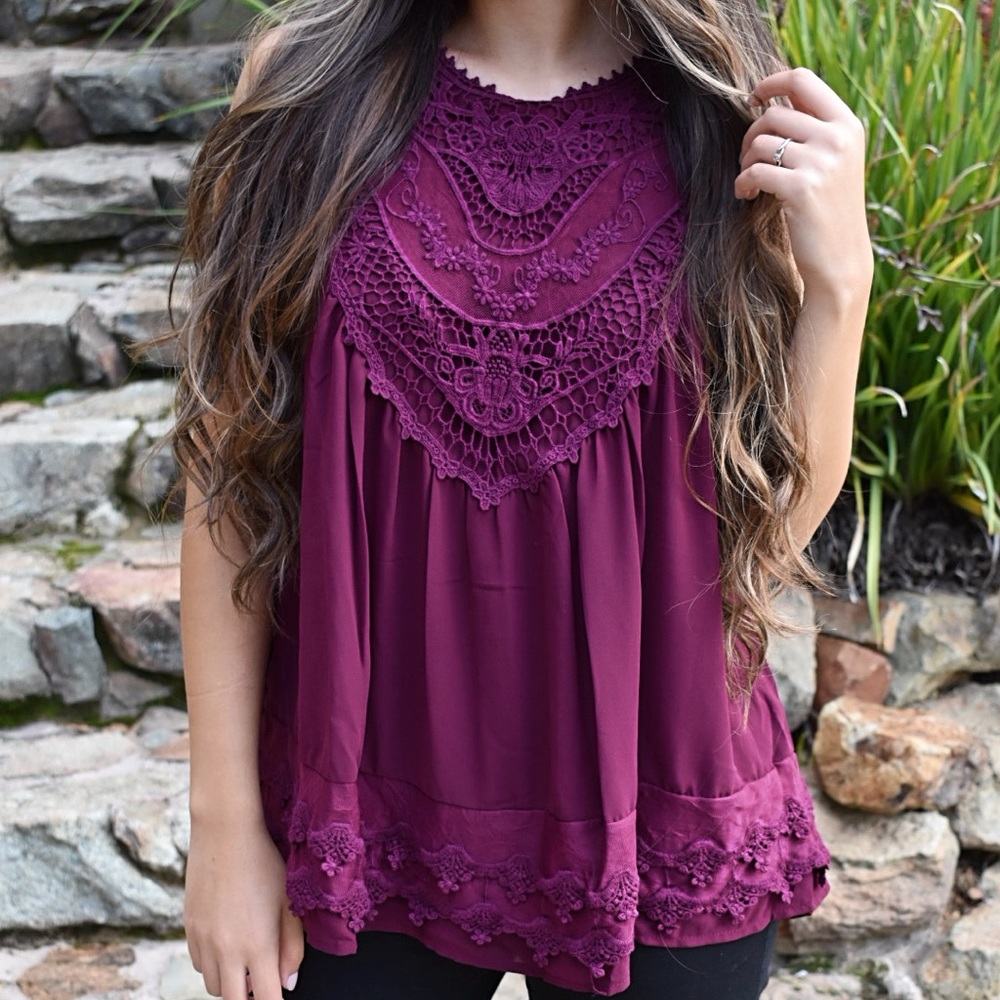 Berry Crochet Top