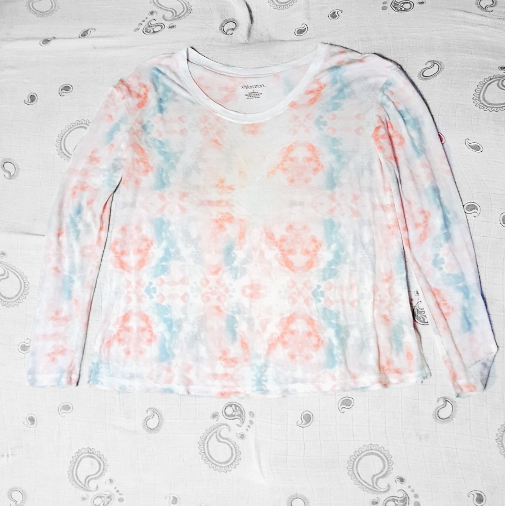 Trippy pastel tie-dye blouse