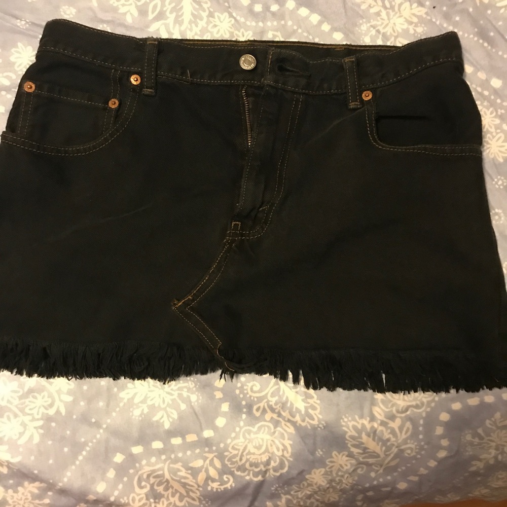 PAC sun denim mini skirt black