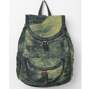 Urban Outfitters Acid Wash Green Canvas Backpack