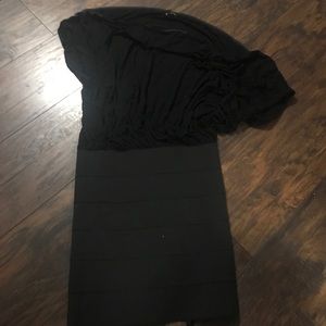 Bebe bandage dress with loose top xs