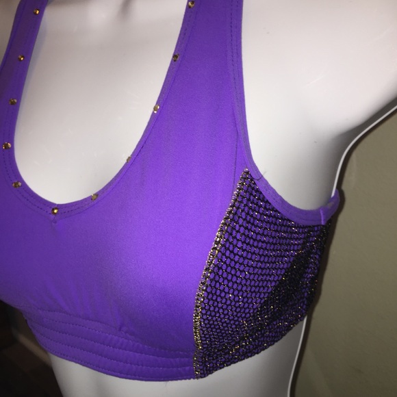 'The Minnie' Swarovski Crystal & Mesh Sports Bra - Picture 2 of 7
