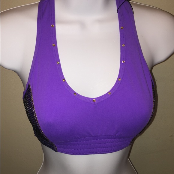 'The Minnie' Swarovski Crystal & Mesh Sports Bra - Picture 3 of 7