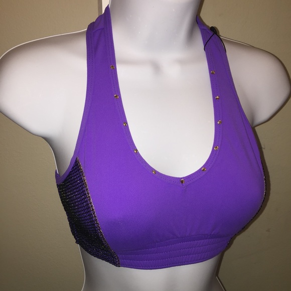 'The Minnie' Swarovski Crystal & Mesh Sports Bra - Picture 4 of 7