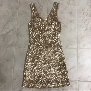 Gold Sequin Dress size small by Amber Blue