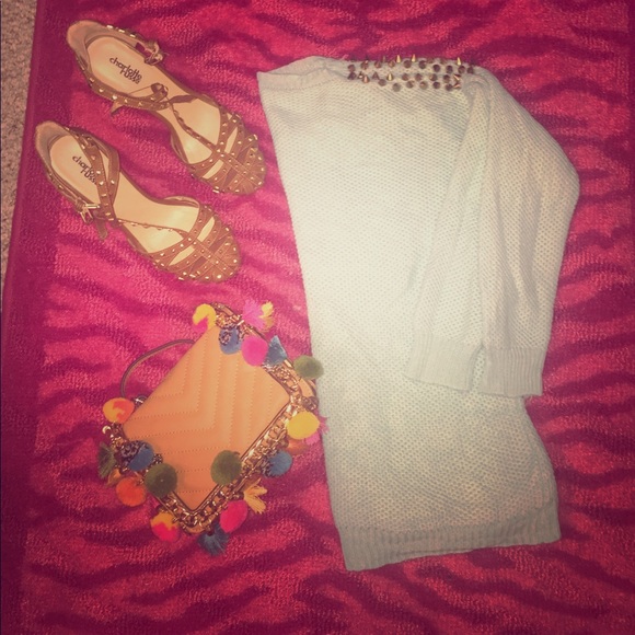 Sweaters - Brand new light real sweater with gold studs