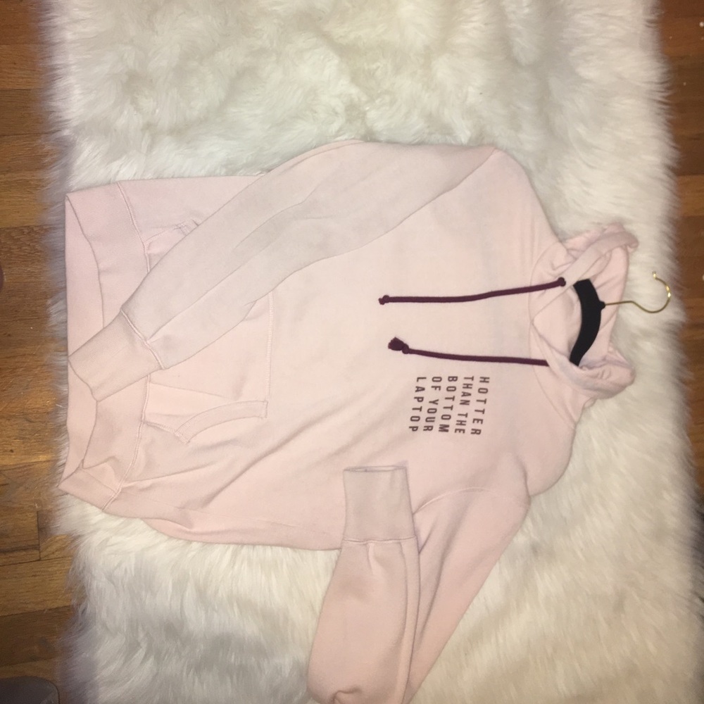 warm pink hoodie