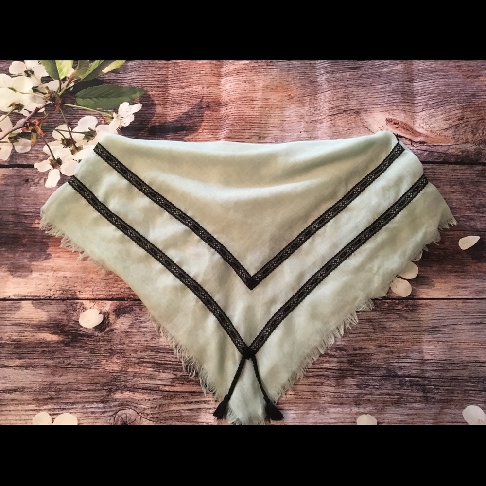 Jennifer Lopez Turquoise Square Scarf