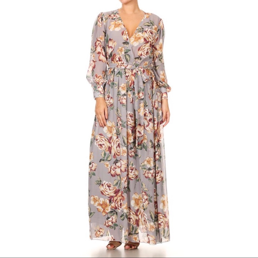 Silver floral dress