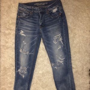 American Eagle Boyfriend Distressed Denim 0