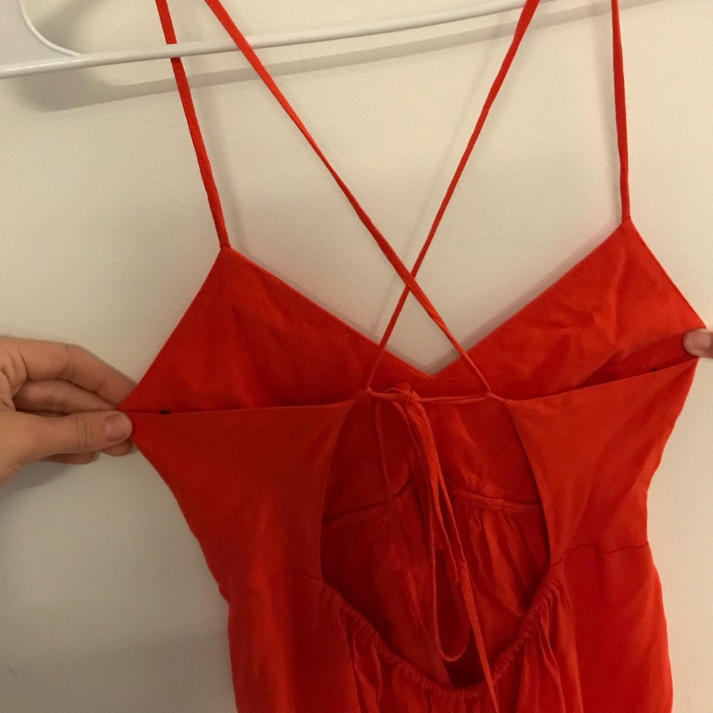 Poppy Red Maxi with Open Strappy Back Detail