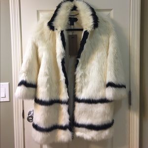Oversized  White Faux Fur Coat